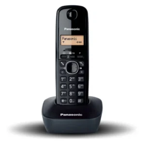تليفون لاسلكى باناسونيك TG1611 – هاتف لاسلكي DECT مع شاشة مضاءة باللون الكهرماني، دفتر أرقام يحتوي على 50 اسم، وجهاز تحديد موقع السماعة