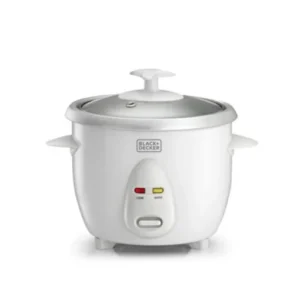 حلة أرز بلاك اند ديكر RC650 – سعة 0.6 لتر، 350 واط، طلاء غير لاصق مع وظيفة الإبقاء على السخونة