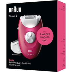 Alternative view of ماكينة ازالة شعر سيلكابيل 3 براون SE3032 – عدد 20 ملقط ميكروغريب، رأس حلاقة، غطاء تدليك، ضوء ذكي، يعمل بالكهرباء، صناعة ألمانية